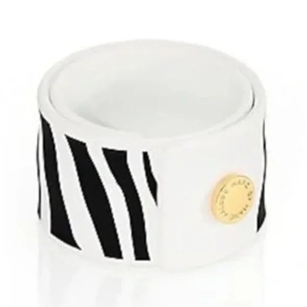 Marc By Marc Jacobs Black and White Zebra Print pattern Slap Bracelet